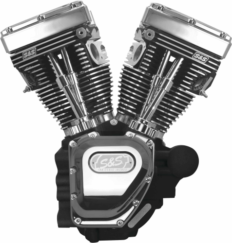 S&S Cycle - S&S Cycle T124HC Series Long Block Engine - Wrinkle Black/Chrome Finish - 3100882