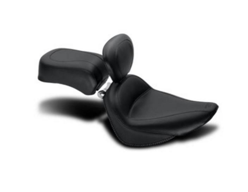 Mustang - Mustang Vintage Solo Seat with Driver Backrest - Black - 79712