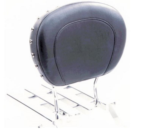 Mustang - Mustang Passenger Backrest Pad - Smooth - Chrome Studs - 79084
