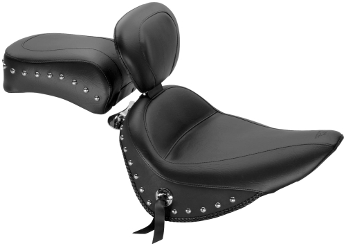 Mustang - Mustang Studded Solo Seat with Driver Backrest - 79710