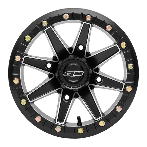 QuadBoss - QuadBoss Boss Lock Wheel - 14x7 - 4+3 Offset - 4/156 - Matte Black with Machined Face - 608531