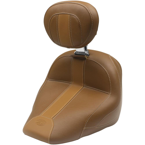 Mustang - Mustang Vintage Solo Seat with Driver Backrest for Scout - Brown - 79508MV