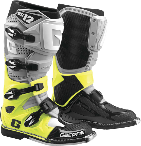 Gaerne - Gaerne SG-12 Boots - 2174-079-10.5 - Grey/Yellow Fluo/Black - 10.5