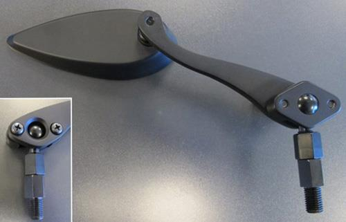 Highway Hawk - Highway Hawk Sharp Teardrop Mirror - Black - HH-91-921