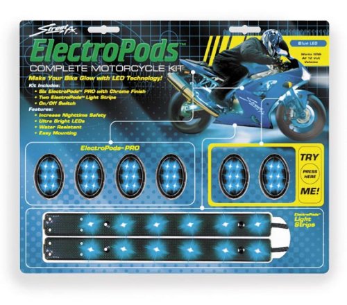 Street FX - Street FX Electropods Lightpod/Strip Kit - Blue/Black - 1042187