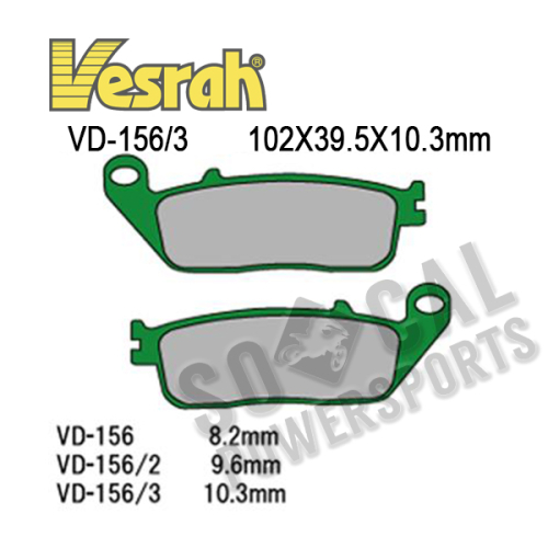 Vesrah - Vesrah Organic Brake Pads - VD-156/3