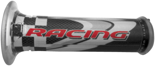 Harris Grips - Harris Grips Sport Bike Grips - Racing - Silver/White - 01687-RAAG
