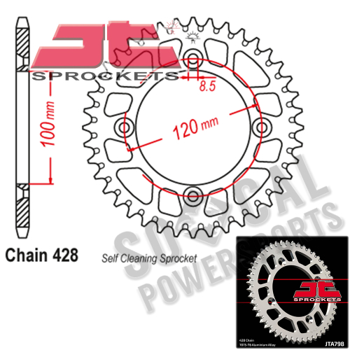 JT Sprockets - JT Sprockets Aluminum Rear Sprocket - 52T - JTA798.52