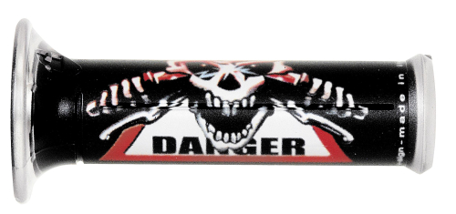 Harris Grips - Harris Grips Sport Bike Grips - Black - Skull Danger - 01684-DNG