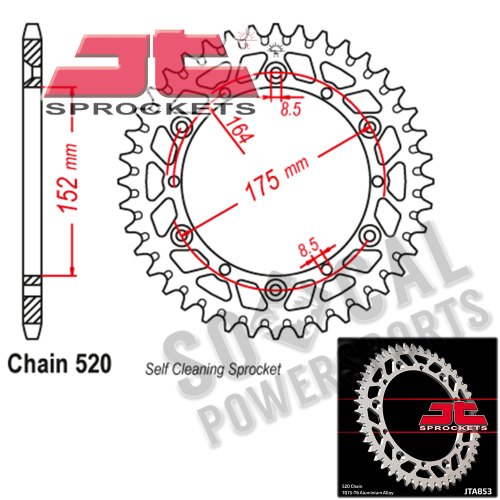 JT Sprockets - JT Sprockets Aluminum Rear Sprocket - 52T - JTA853.52