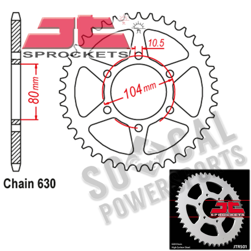 JT Sprockets - JT Sprockets Steel Rear Sprocket - 46T - JTR501.46