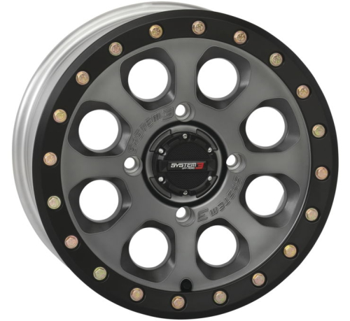 System 3 - System 3 SB-7 Beadlock Wheel - 14x7 - 4+3 - 4/137 - Titanium - 14S3-7636