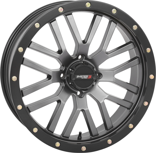 System 3 - System 3 ST-3 Simulated Beadlock Wheel - 20x6.5 - 4+2.5 - 4/137 - Gunmetal Gray - 20S3-1537