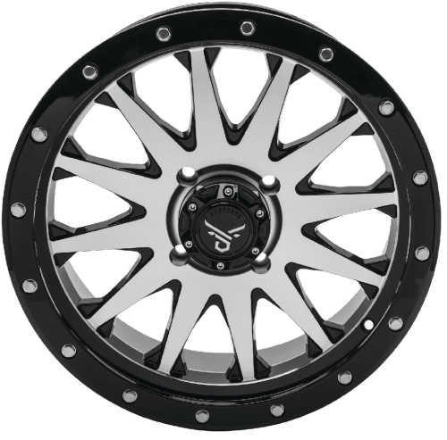 QuadBoss - QuadBoss Wagon Wheel - 15x7 - 4+3 - 4/156 - Gloss Black/Machined - RT-GW106157156BMA