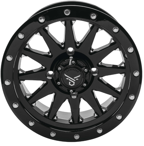 QuadBoss - QuadBoss Wagon Wheel - 15x7 - 4+3 - 4/156 - Gloss Black/Milled - RT-GW106157156BMIA