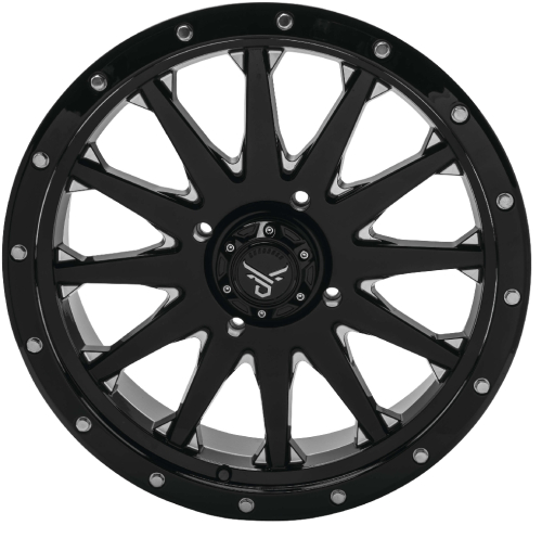 QuadBoss - QuadBoss Wagon Wheel - 18x7 - 4+2 - 4/137 - Gloss Black/Milled - RT-GW106187137BMIA