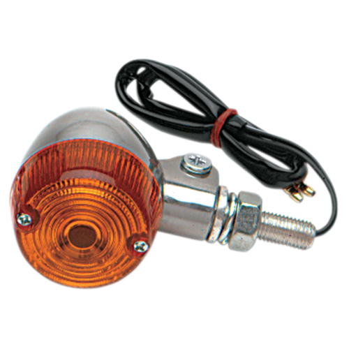 K&S Technologies - K&S Technologies Polished Aluminum Marker Lights - Round #1 with Amber Lens - Single Filament - 25-8320