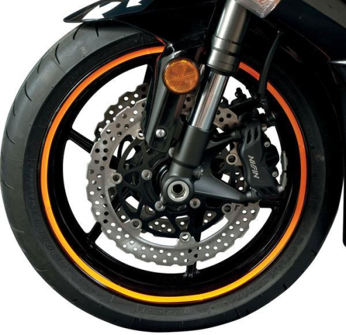 FLU Designs Inc. - FLU Designs Inc. Sport Bike Wheel Trim Decal Kit - Flourescent Orange - 60607