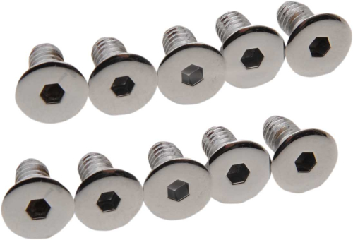 Drag Specialties - Drag Specialties Socket-Head Derby/Inspection Cover Screw Set - Knurled - Chrome - MK157