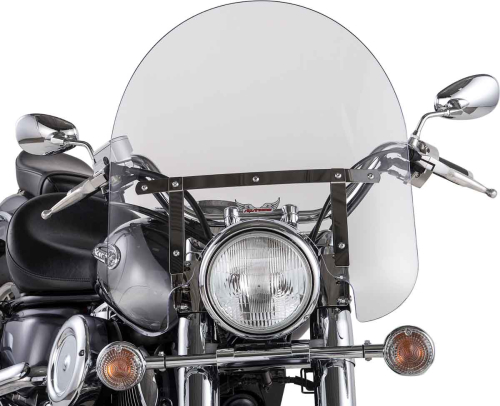 Slipstreamer - Slipstreamer 17in. Classic Windshield with Chrome Hardware - 17in.H x 23in.W - Clear - SS-30-17CTQ