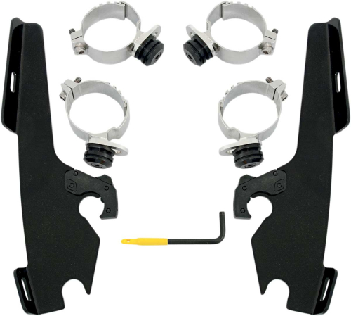 Memphis Shades - Memphis Shades Trigger-Lock Mount Kit for Fats/Slim Windshields - Black - MEB1960