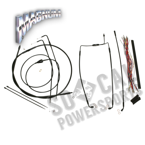 Magnum - Magnum Black Vinyl XR Handlebar Installation Kit with Black Fittings for 15-17in. Ape - 486282