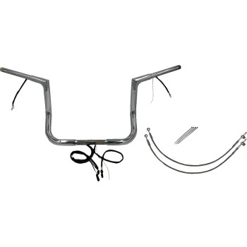 Fat Baggers, Inc. - Fat Baggers, Inc. 1-1/2in. Plug and Play EZ Install Round Top Handlebar Kit - Chrome - 701212
