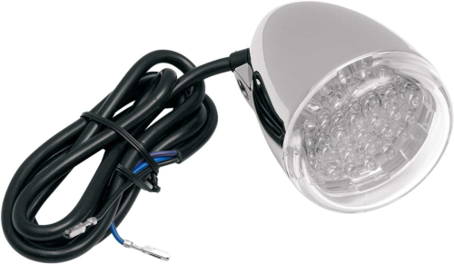 Chris Products - Chris Products Front Custom Signal Light Assembly - Chrome with Clear lens, Red LED - Stem mount - 8500C-LED-R