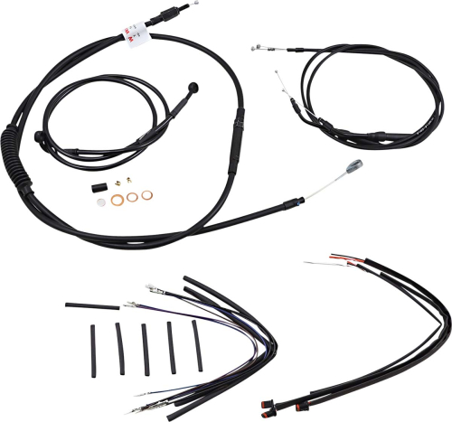 Burly Brand - Burly Brand Black Vinyl Single Disc Handlebar Cable & Brake Line Kit for Jail Bars - 12in. - B30-1150