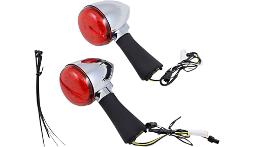 Custom Dynamics - Custom Dynamics Probeam Rear LED Turn Signal for Indian - Chrome Finish/Red Lens - PB-SCOUT-RR-CR