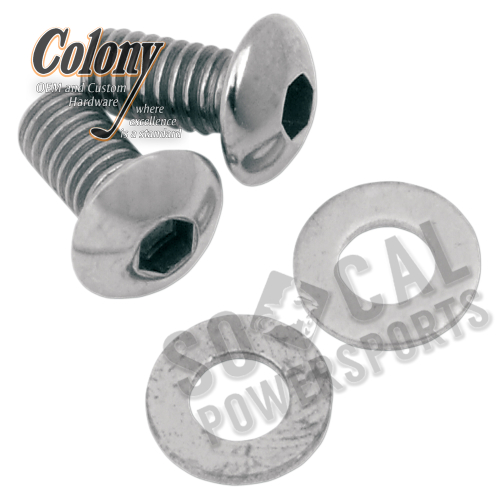 Colony - Colony Fork Slider Drain Screws - Button Head - Chrome - 9758-2