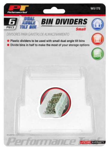 Performance Tools - Performance Tools Clear Plastic Bin Dividers - Small - 6pc. - W5175