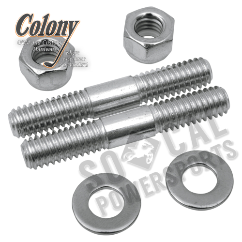Colony - Colony Fork Slider Bottom Cap Stud and Nut Kit - Chrome - 8813-4