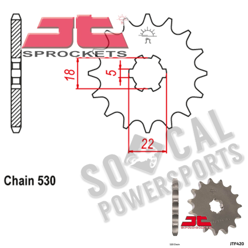 JT Sprockets - JT Sprockets Steel Front Sprocket - 15T - JTF420.15