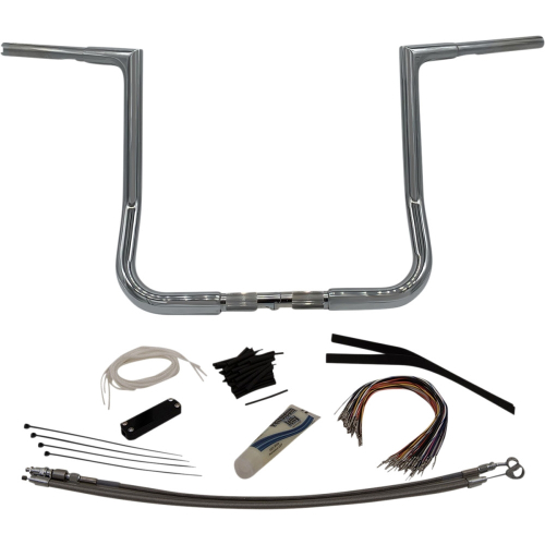 Fat Baggers, Inc. - Fat Baggers, Inc. 1-1/4in. EZ Install Handlebar Kit with Flat Top Handlebars - Chrome - 709114