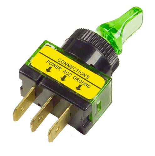 Grote - Grote Electrical Switch - On/Off - 20 Amp - Lighted - Green - 82-1911