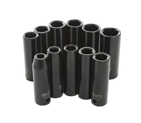 Performance Tools - Performance Tools 1/2in. Metric Impact Socket Set - Deep - M591DB