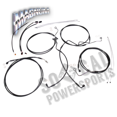 Magnum - Magnum Black XR Handlebar Installation Kit with Black Fittings for 12-14in. Ape - 486691