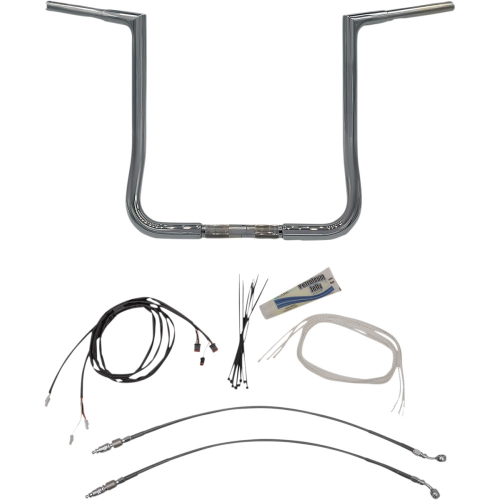 Fat Baggers, Inc. - Fat Baggers, Inc. 1-1/4in. EZ Install Handlebar Kit with Flat Top Handlebars - Chrome - 709216