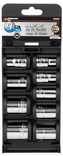 Performance Tools - Performance Tools 9 Piece 1/2in. Drive Metric Socket Set - W32202