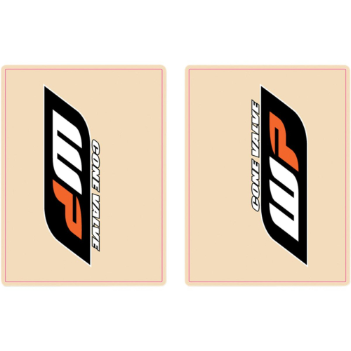 FLU Designs Inc. - FLU Designs Inc. Upper Fork WB Decal - Orange/Black - 01020