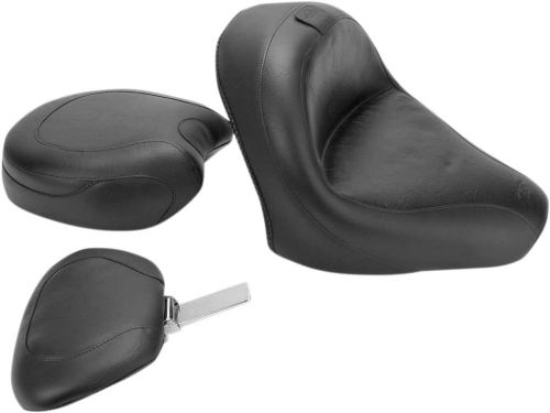Mustang - Mustang Wide Touring Two-Piece Seat with Driver Backrest - Vintage - 79327