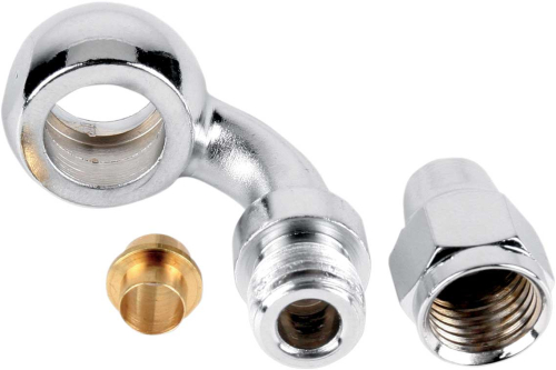 Drag Specialties - Drag Specialties Universal Chrome 35deg. Banjo Fitting - 3/8in./10mm - 350