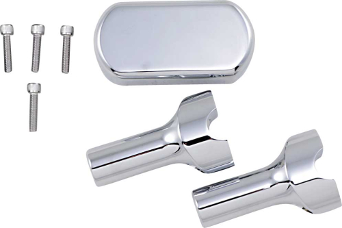 LA Choppers - LA Choppers Solid Handlebar Riser/Top Clamp Kits - 4in. Tall - Chrome - LA-7442-04