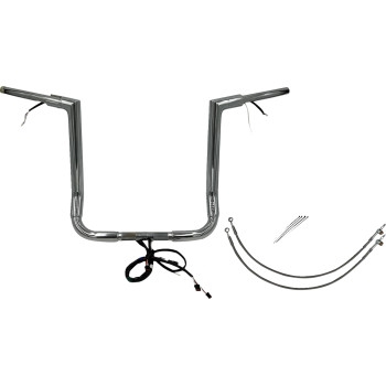 Fat Baggers, Inc. - Fat Baggers, Inc. 1-1/2in. Plug and Play EZ Install Flat Top Handlebar Kit - Chrome - 601216