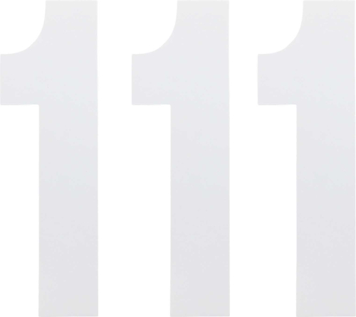 Factory Effex - Factory Effex Standard Numbers 6in. - White - No. 1 - 02-4461