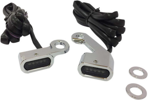 Drag Specialties - Drag Specialties LED Handlebar Marker Lights - Chrome/Smoke Lens - 2040-2141