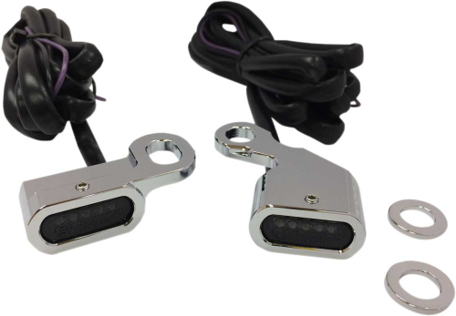 Drag Specialties - Drag Specialties LED Handlebar Marker Lights - Chrome/Smoke Lens - 2040-2133