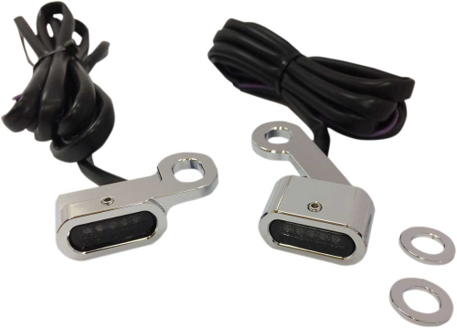 Drag Specialties - Drag Specialties LED Handlebar Marker Lights - Chrome/Smoke Lens - 2040-2137