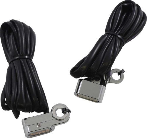 Drag Specialties - Drag Specialties LED Handlebar Marker Lights - Chrome with Amber Lens - 2040-2782